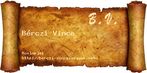 Bérczi Vince névjegykártya